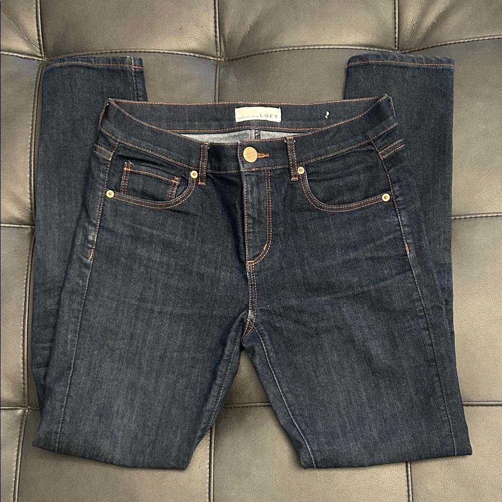 LOFT Dark Indigo Skinny Jeans